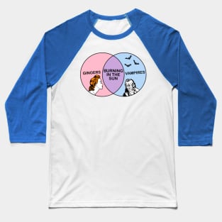 Venn Diagram - Gingers/Vampires Baseball T-Shirt